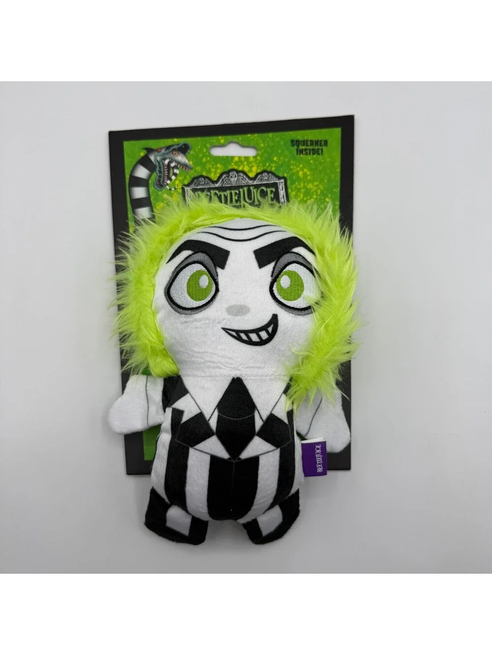 Beetlejuice Plush Squeaker Dog Toy Warner Bros Halloween Horror Chew Toy 9
